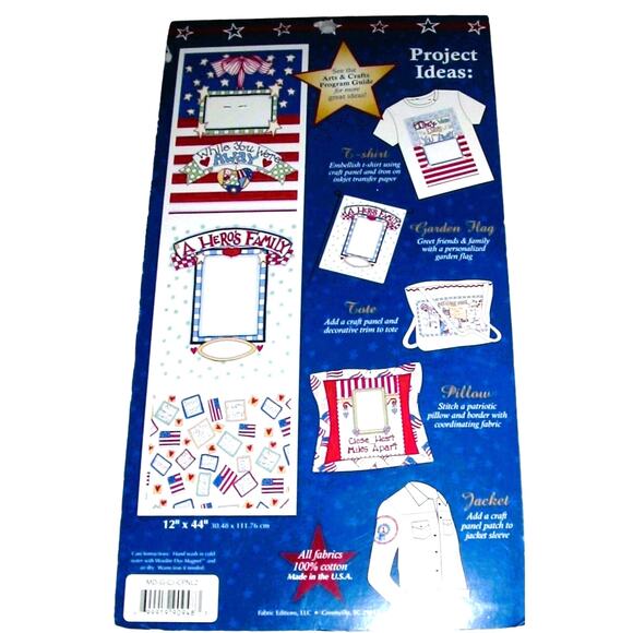Simple Quilts Fabric Transfers Set of 8 Americana Flags and Military Themes - Picture 2 of 2